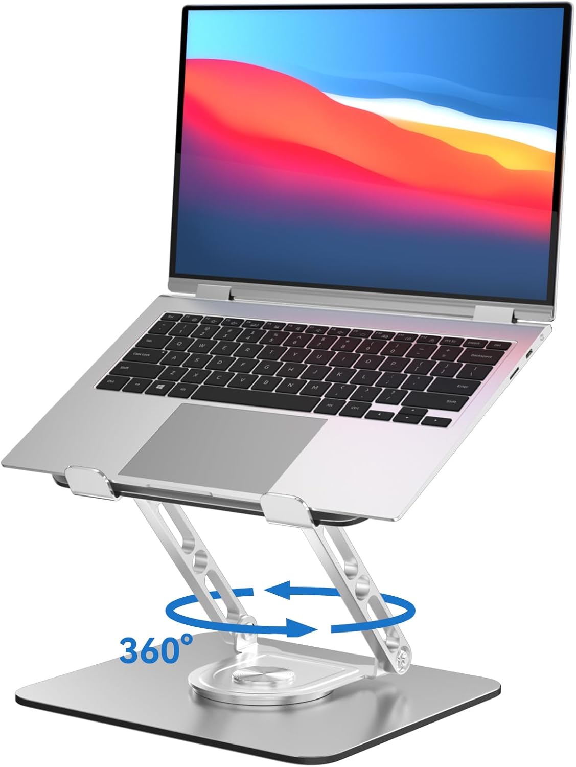 Laptop Stand for Desk Adjustable Computer Stand with 360 Rotating Base Ergonomic Laptop Riser Mount for Desk Foldable Protable Computer Desk Fits with MacBook Pro Air,