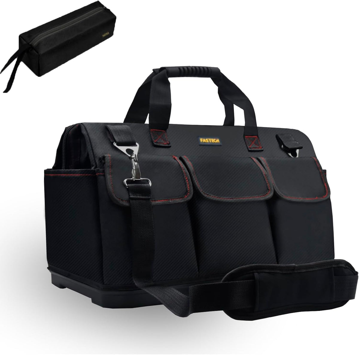 FASTECH 17-inch Heavy Duty Tote Bag With Wide Mouth For Tool Storage, Carrier and Organizer,Tools Bag for Men, Wide Mouth Tool Bag With Inside Pockets (17 Inch)