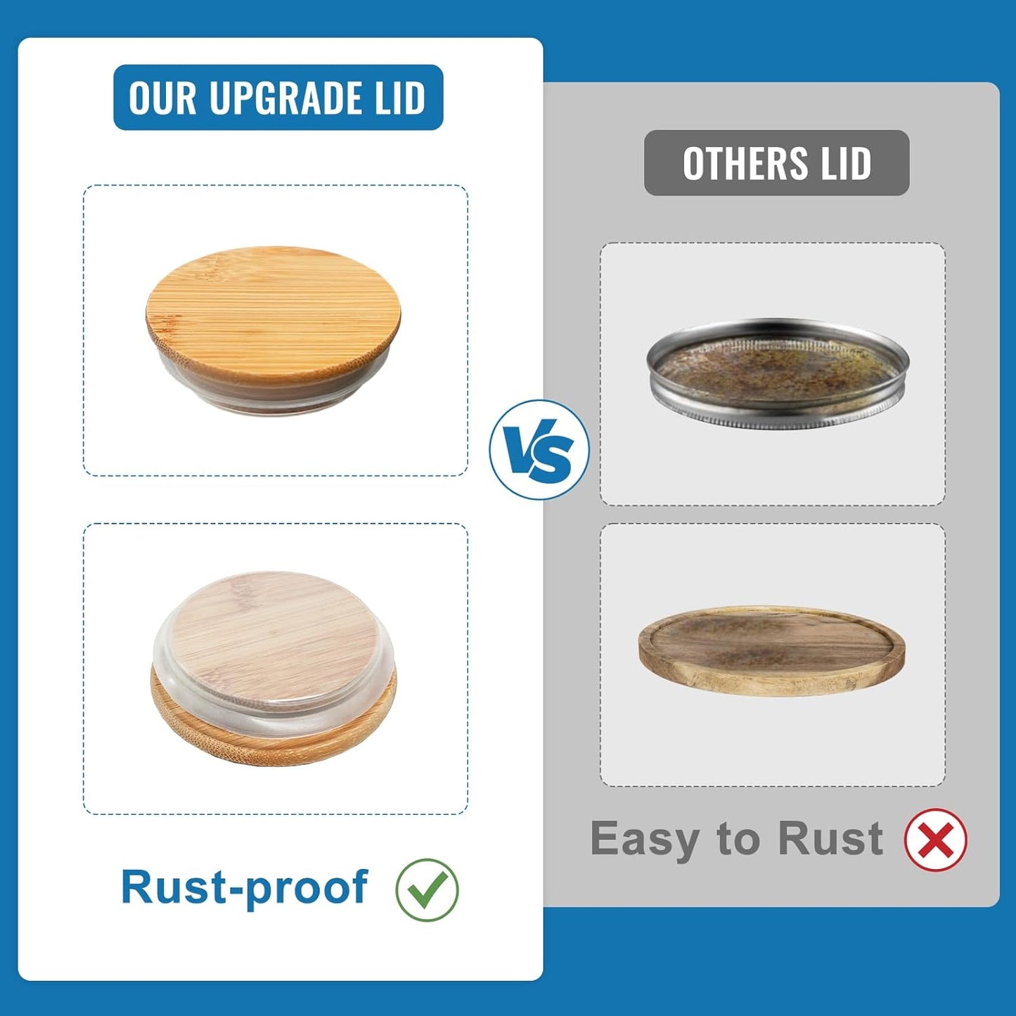 Laundry Detergent Dispenser Set with Bamboo Lids and Handles - Easy Pour 2 Pack 50 oz Liquid Laundry Containers for Laundry Room Organization and Storage