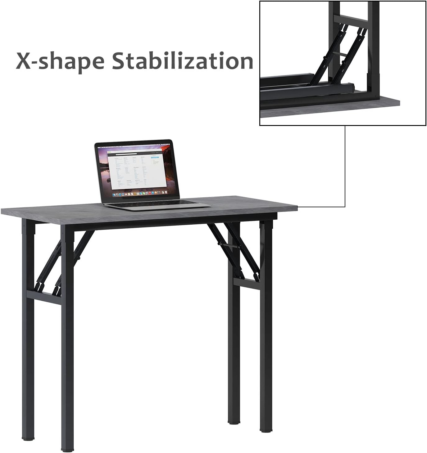 Need Small Desk, 31.5 x 15.7 Inches No Assembly Foldable Writing Table,Sturdy and Heavy Duty Folding Computer Desks for Small Space/Home Office/Dormitory AC5LB(80 * 40)