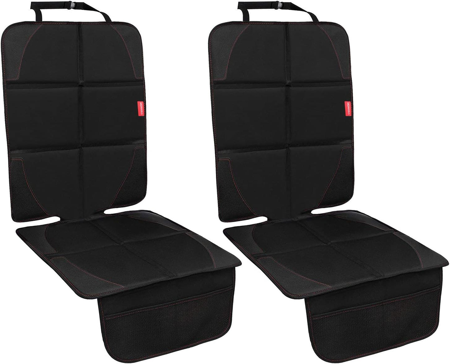 MORROLS Car Seat Protector for Child, Baby, Pets -1 Pack car seat Cover with Thick Padding- Waterproof Universal Size with Mesh Pockets (Black)