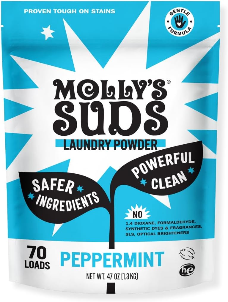 Molly's Suds Original Laundry Detergent Powder | Clean Laundry Detergent Powder for Sensitive Skin | Simple, Effective Ingredients, Stain Fighting | 120 Loads (Lavender)