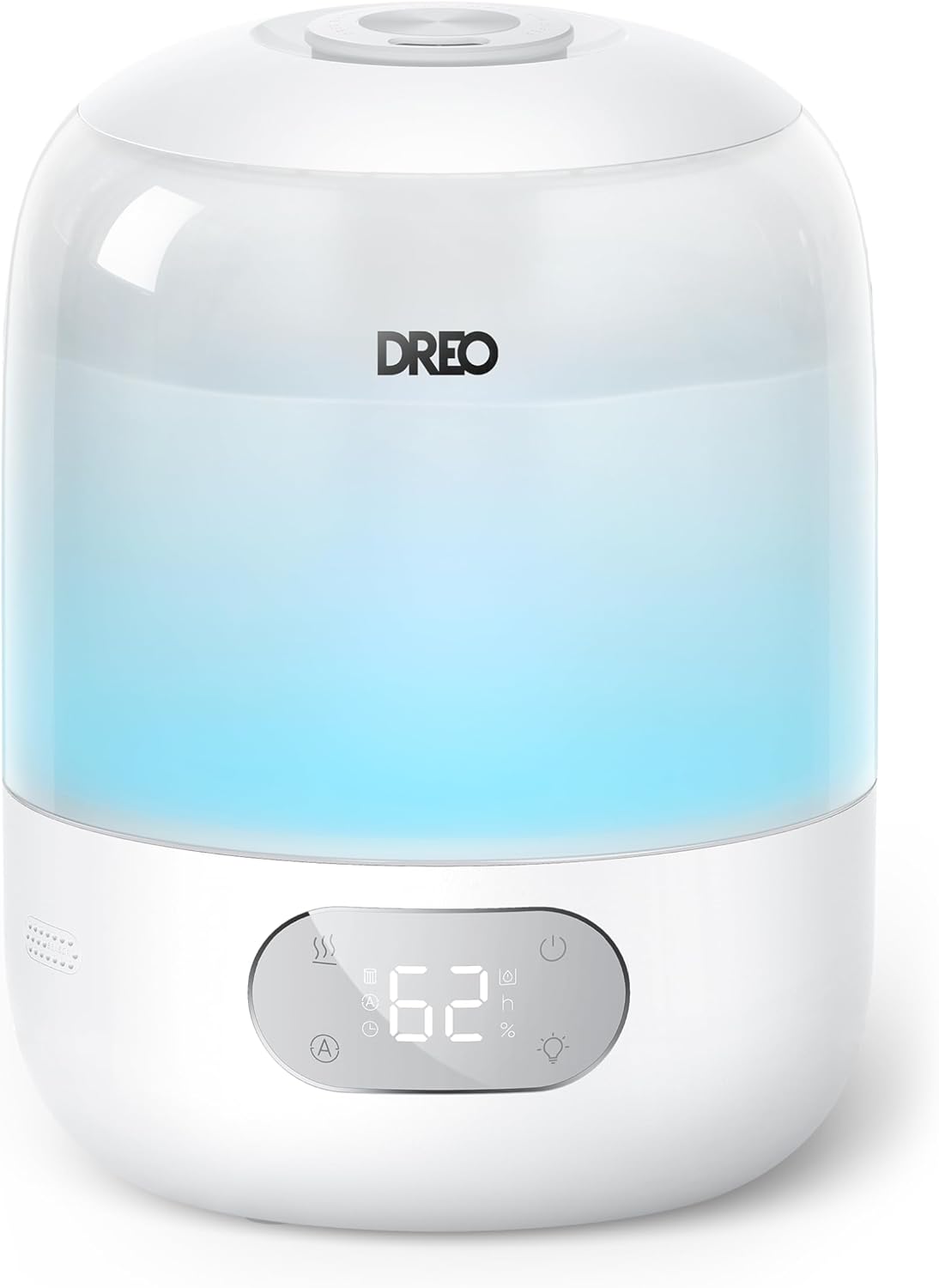 DREO Humidifiers for Bedroom, 3L Top Fill 30H & 26dB Quiet Runtime for Large Room, Cool Mist Ultrasonic Humidifier with Humidity Sensor, Night Light for Home, Baby, Nursery, Plants, New Edition