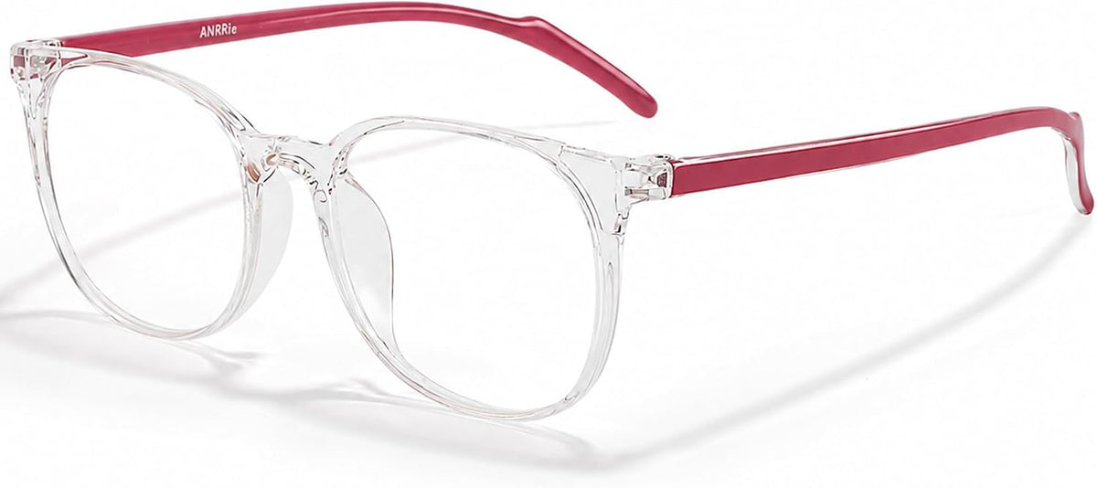 ANRRI Blue Light Blocking Glasses Round Lightweight Eyeglasses Frame Filter Blue Light Computer Game Glasses Grey Frame for Men and Women