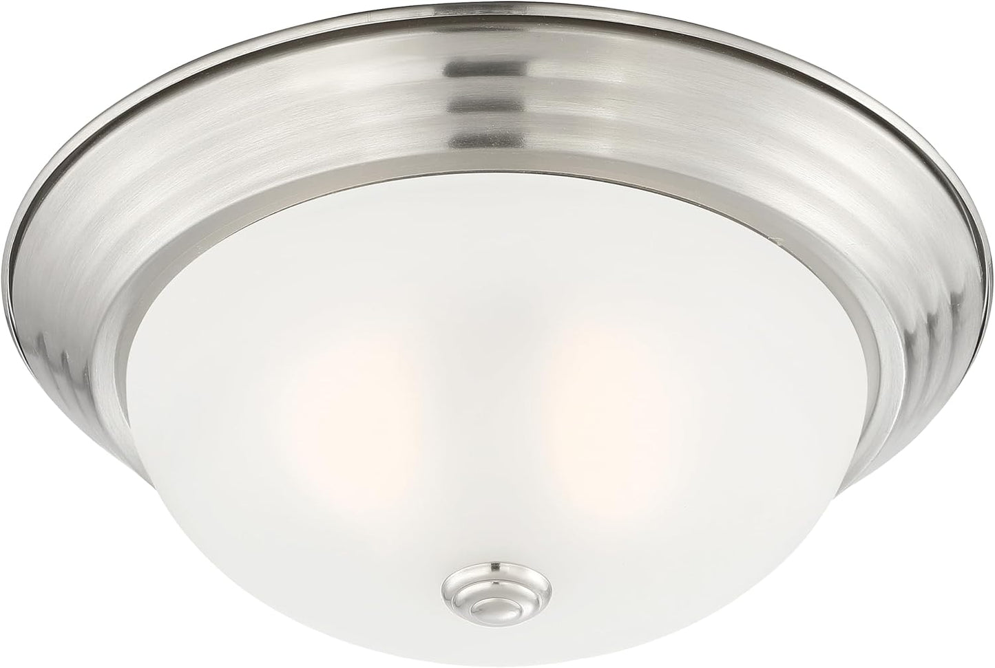 DESIGNERS FOUNTAIN Reedley 2-Lights Flush Mount Ceiling Light, 11 Inch Lighting Fixture for Kitchen, Bedroom, Bathroom, and Hallway, White Alabaster Glass, Oil Rubbed Bronze, 1257S-ORB-AL