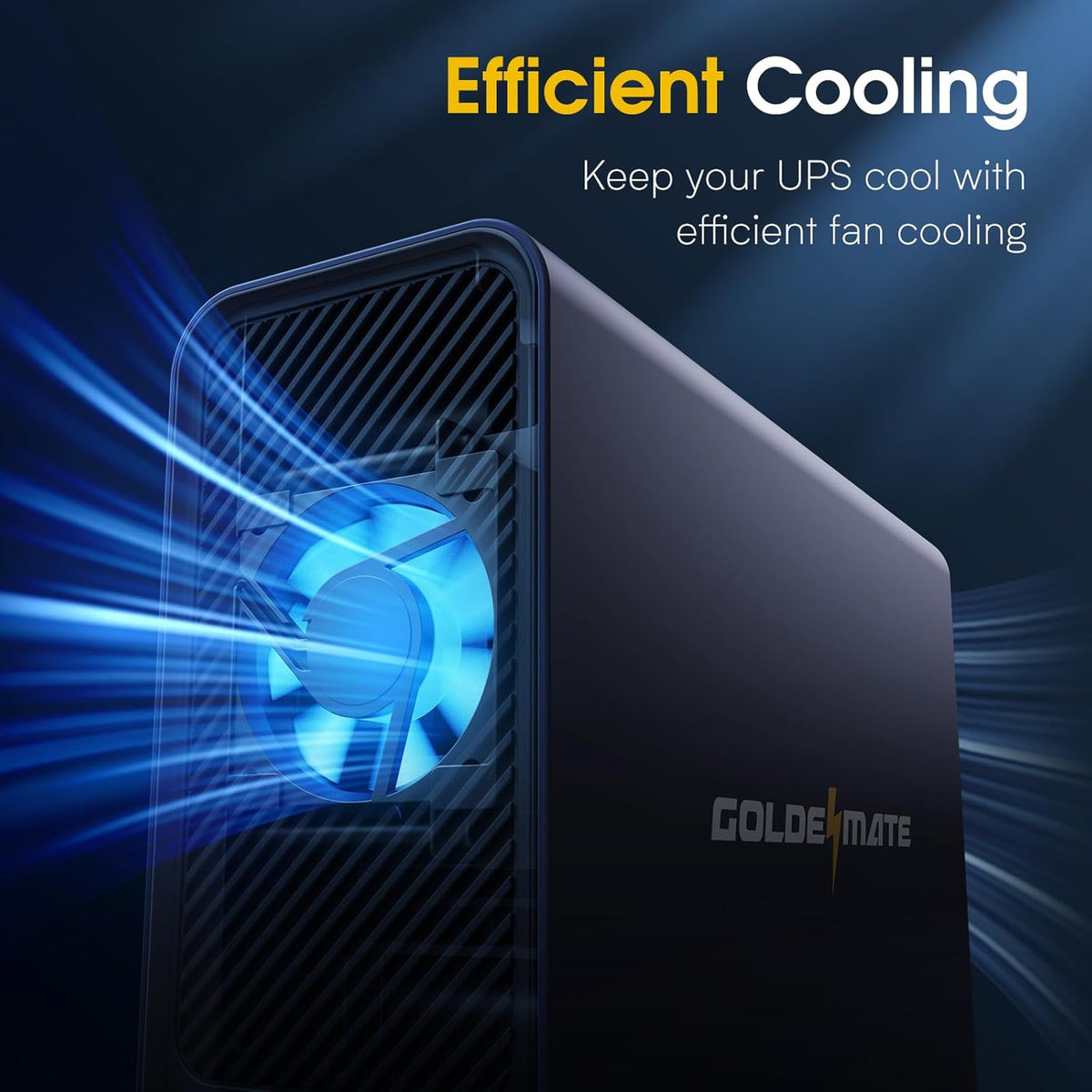 GOLDENMATE 1000VA/600W Lithium UPS Battery Backup and Surge Protector, Sinewave UPS System with LiFePO4 Battery(153.6 Wh), 2025 Upgraded Pro Ver. with Communication Port, 8 Outlets, LCD Display, Gray