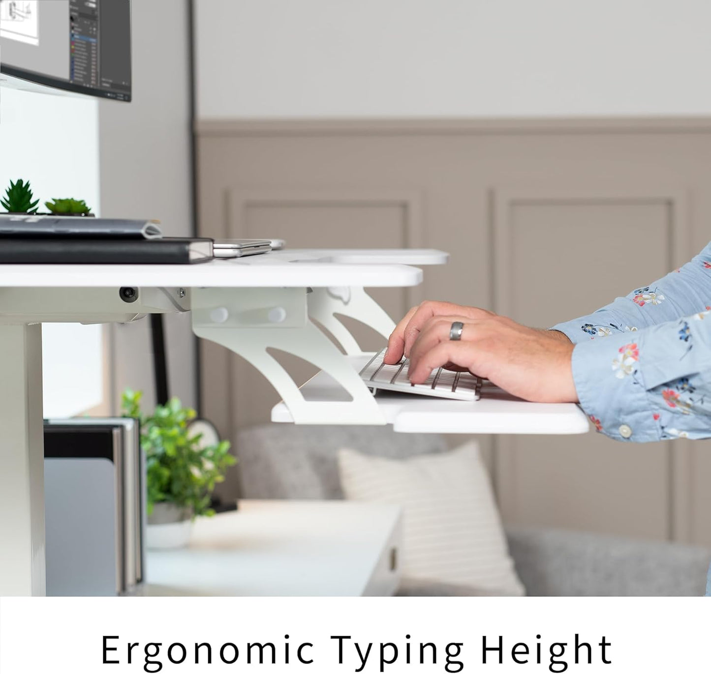 VIVO White Electric Mobile Height Adjustable 36 inch Dual Platform Standing Desk with Wheels, Rolling Small Space Table, Sit Stand Workstation, DESK-V111VTW
