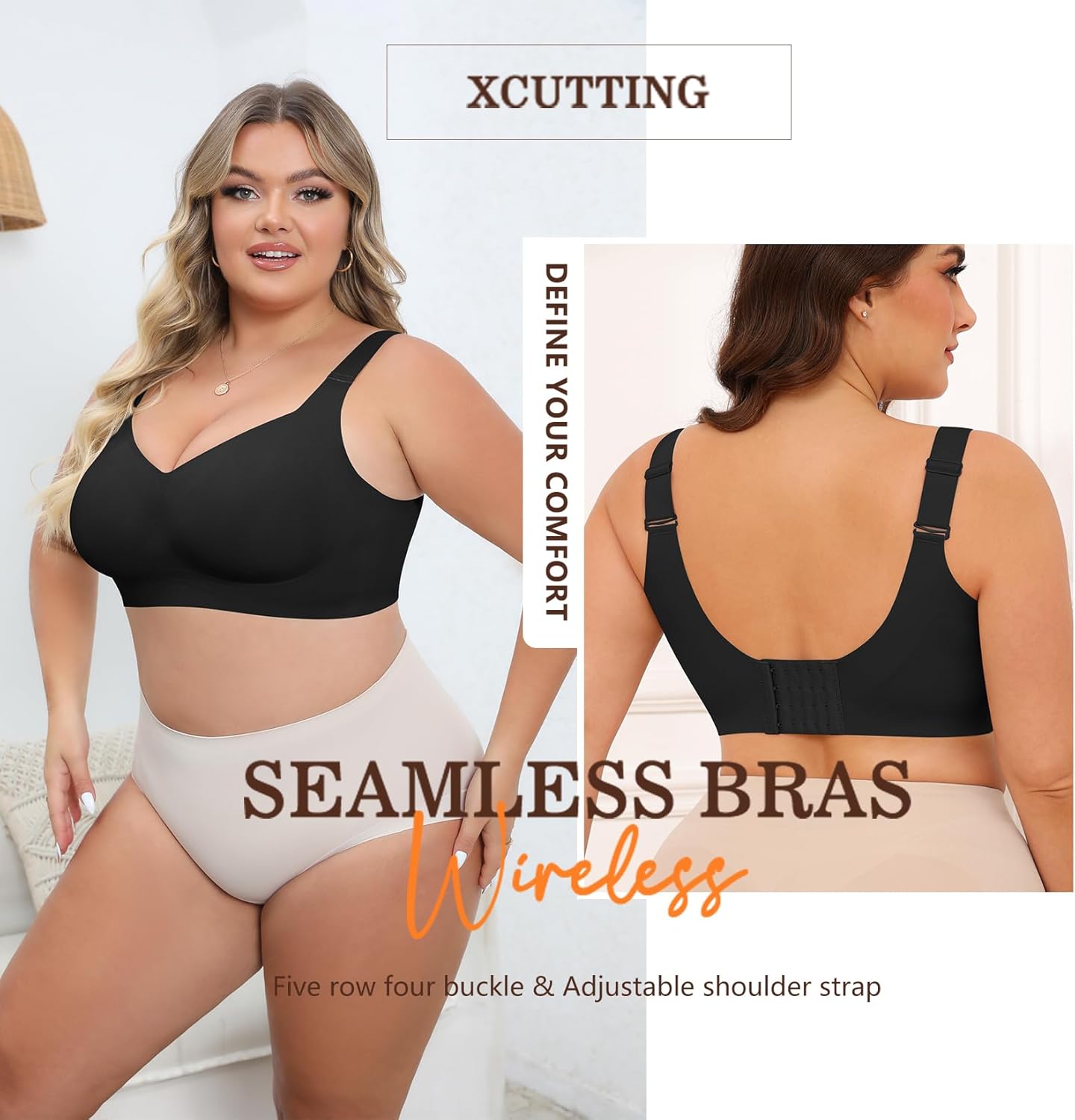 Xcutting Women Wirefree Bras for Women Full Coverage No Underwire Everyday Bras Comfortable Wireless Padded Bras
