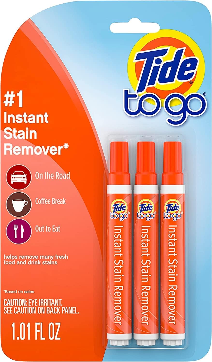 Tide Stain Remover for Clothes, Tide To Go Pen, Instant Stain & Spot Remover for Clothes, Travel & Pocket Size, 5 Count (Pack of 1) (Packaging May Vary)