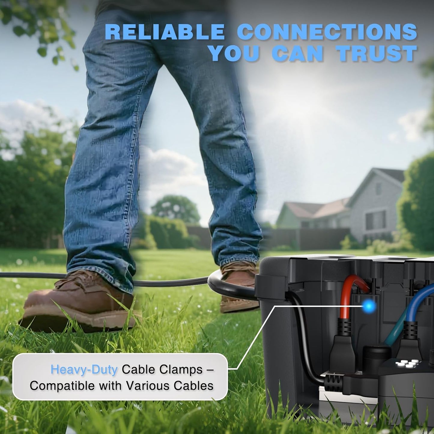 Flemoon Large Outdoor Electrical Box Waterproof, for Outdoor Plug | 12.5x8.5x5inch, IP54 Extension Cord Cover Weatherproof, Protect Outlet, Socket, Power Strip, Holiday Light Decoration, Gray