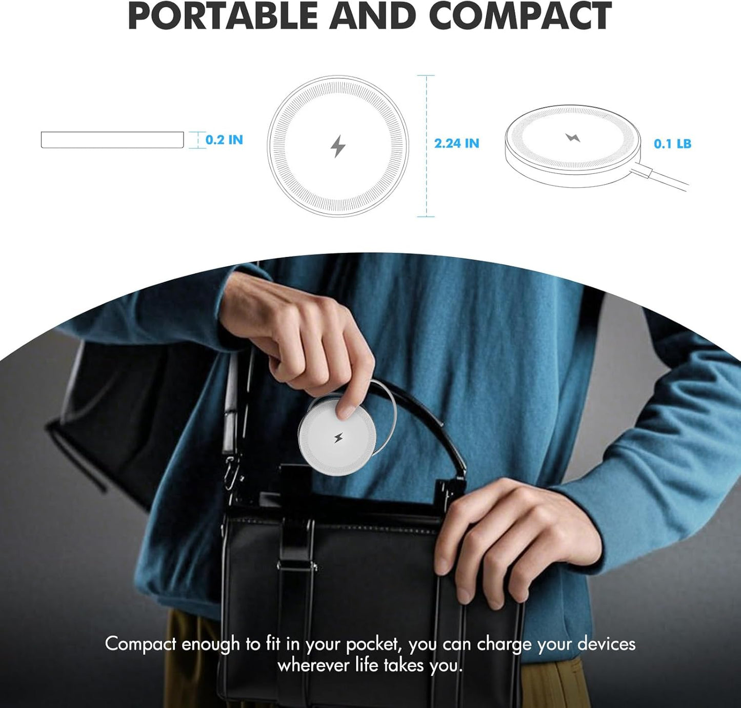 3-Pack 15W Magnetic Wireless Charger: Fast Charging Pad for iPhone Air 17 16 15 14 13 12 Pro Max, Samsung Galaxy S26 S25, Google Pixel 10, AirPods-Slim Portable for Desk Bedside Travel-White