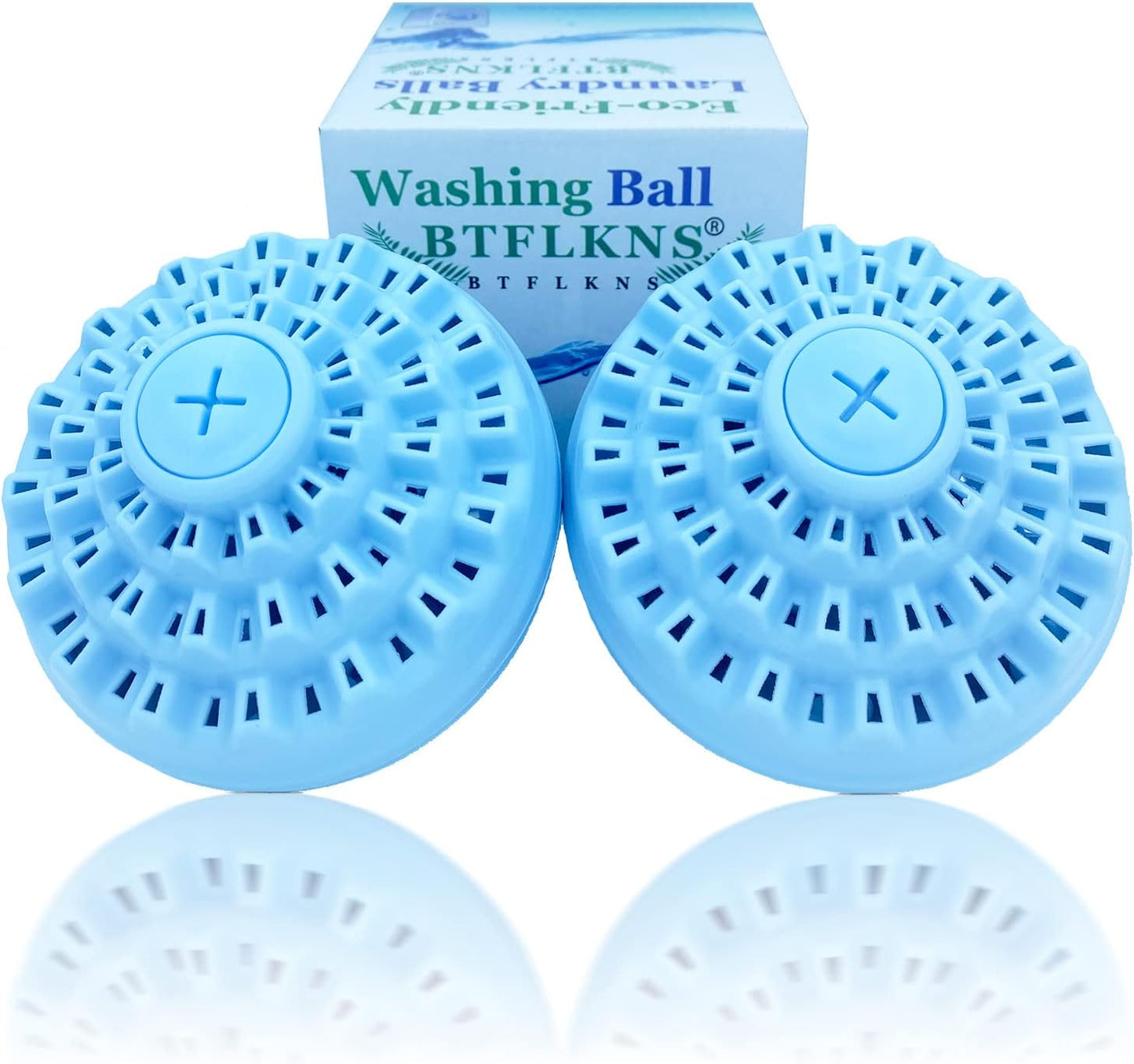 Laundry Balls Set, Eco-Friendly Super Washing Machine Laundry Ball, All Natural Washer Ball Laundry Detergent Alternative, Household Can Be Reused 2000 Washings(2pcs Balls, Pink,Blue)