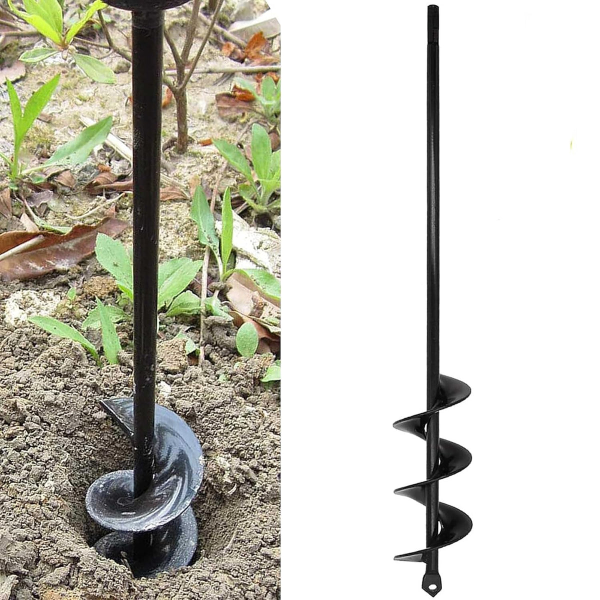 TCBWFY 2x32 Inch Auger Drill Bit for Planting - Long Handle Easy Planter Garden Auger - Bulb & Bedding Plant Augers - Post Hole Digger for 3/8”Hex Drive Drill