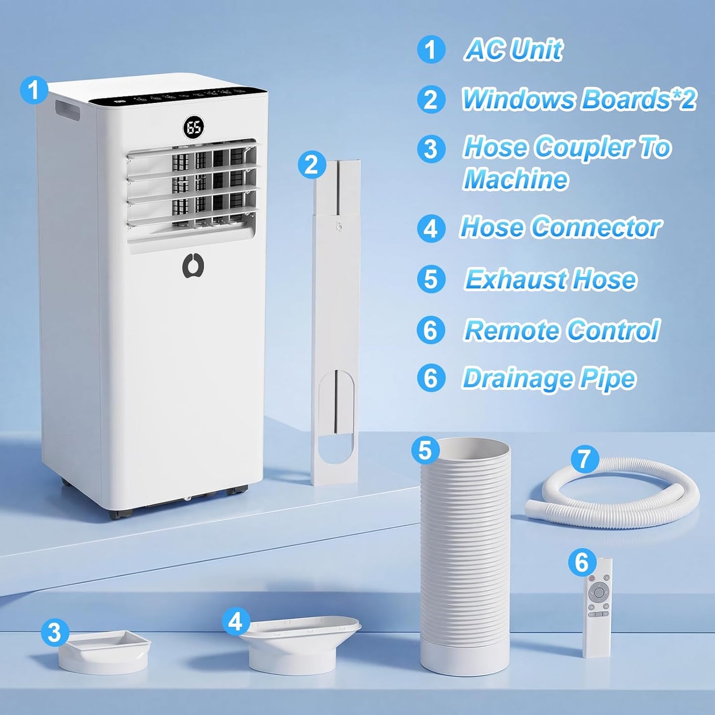 Portable Air Conditioners,10,000 BTU 3-in-1 Portable AC unit for Rooms up to 450 Sq. Ft, Featuring 24H Timer, Smart Sleep Mode, Window Kits Included, Perfect for Bedrooms, Kitchens, and Apartments