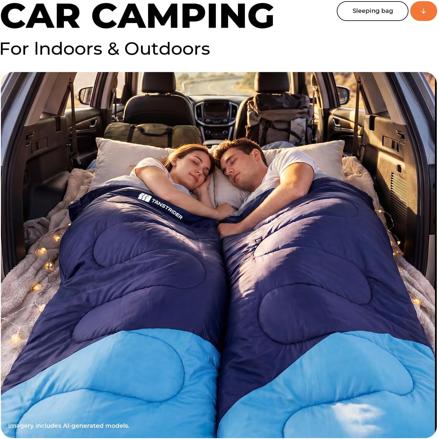 Sleeping Bag for Adults Warm Weather, Compact Lightweight Backpacking Sleeping Bag with Compression Sack, Camping Essentials Gear for Hiking Travel Climbing Outdoor & Indoor Use