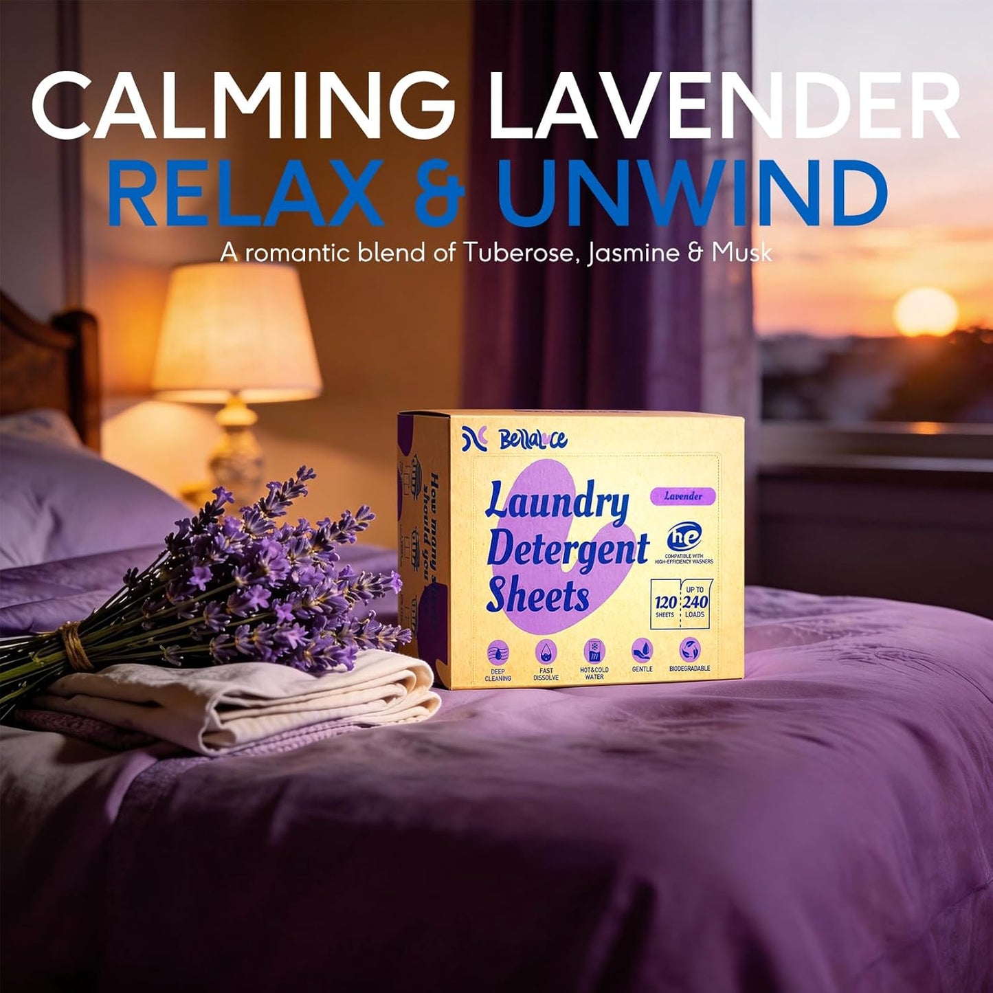 Laundry Detergent Sheets - 240 Loads Girls Lavender Laundry Sheets for Dorm,College,Home, Hotel,Apartment,Camping,Cruise,Road Trip,Beach Vacation,Backpack,Small Space, Family School Travel Essentials