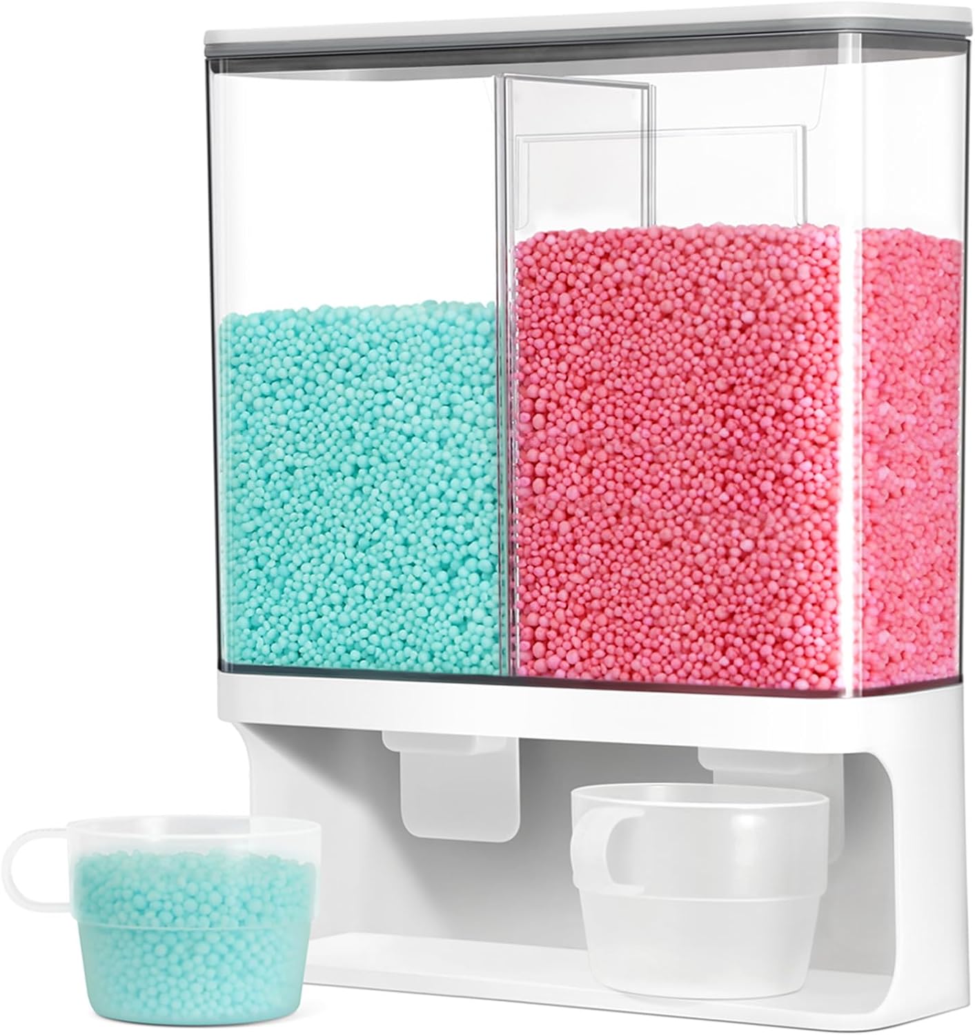 Conworld Laundry Detergent Dispenser, Wall-Mounted Scent Booster Beads Dispenser for Laundry Organizer, Laundry Beads Container, Rice Dispenser, Black