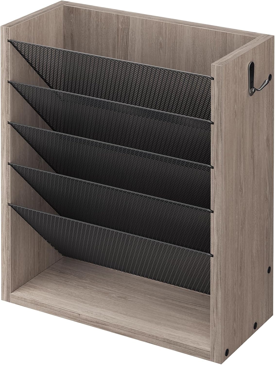 Creso hom Mail Sorter, File Organizer Desktop, Wood Desk Organizer with 3 Adjustable Shelves, Mail Holder for Office, Home, Letter Sorter File Holders for Envelopes, Mail Supplies Magazines, White