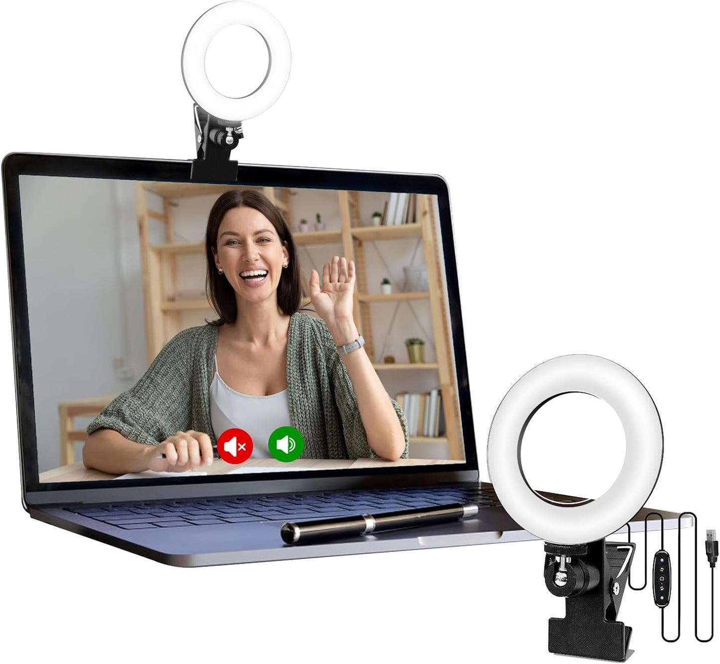 Cyezcor Video Conference Lighting Kit, Ring Light for Monitor Clip On,for Remote Working, Distance Learning,Zoom Call, Self Broadcasting and Live Streaming, Computer Laptop Video Conferencing