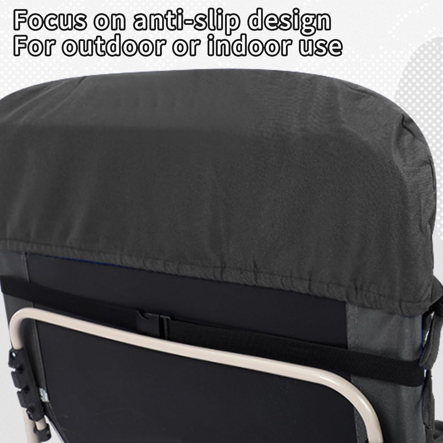 Tudomro Outdoor Chaise Lounge Cushion 66x21x4'' Waterproof & Fade-Resistant Patio Pool Chaise Lounge Cushion Headrest Pillow Tie Replacement Rocking High Back Chair(Charcoal Gray,1 Pcs)
