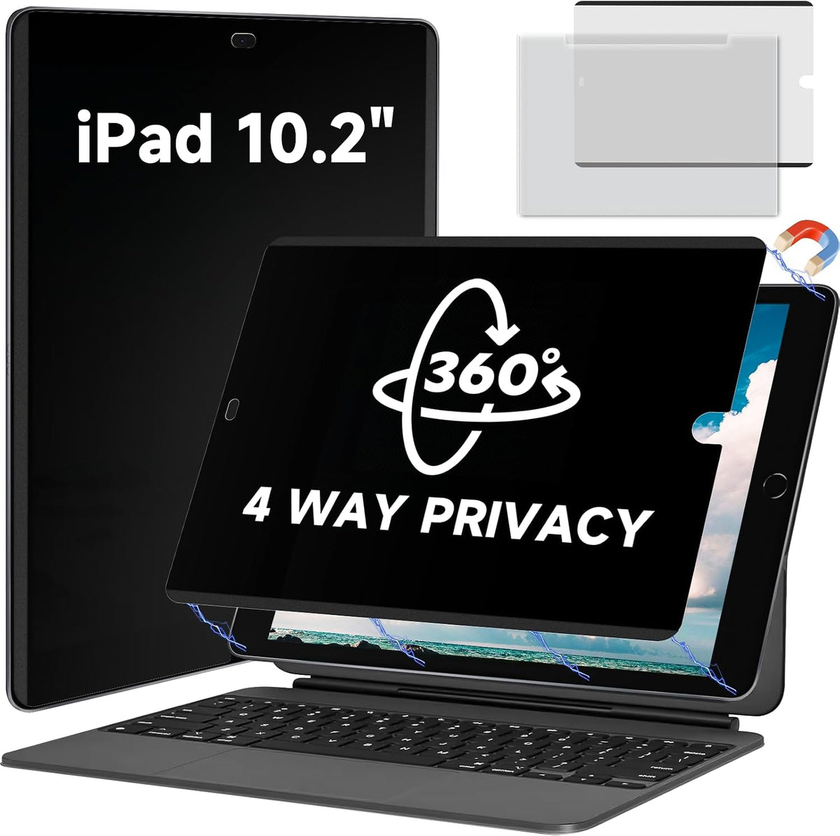 Privacy Screen Protector Compatible with iPad Pro 13 2024 7th Gen (A2925, A2926) Anti-Glare Blue Light Film Anti-Spy Filter, Bubble-Free Shield Easy Install Guard Removable Cover
