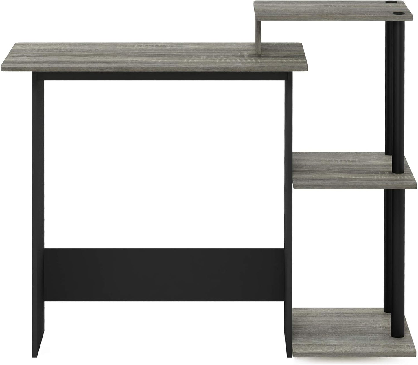 Furinno EFFICIENT Desk, 28.6" Wide Gaming Desk with 3 Open Side Shelves, Laptop Notebook Computer Desk, Office Desk for Home Office, Study Room, Dorm, Bedroom, French Oak