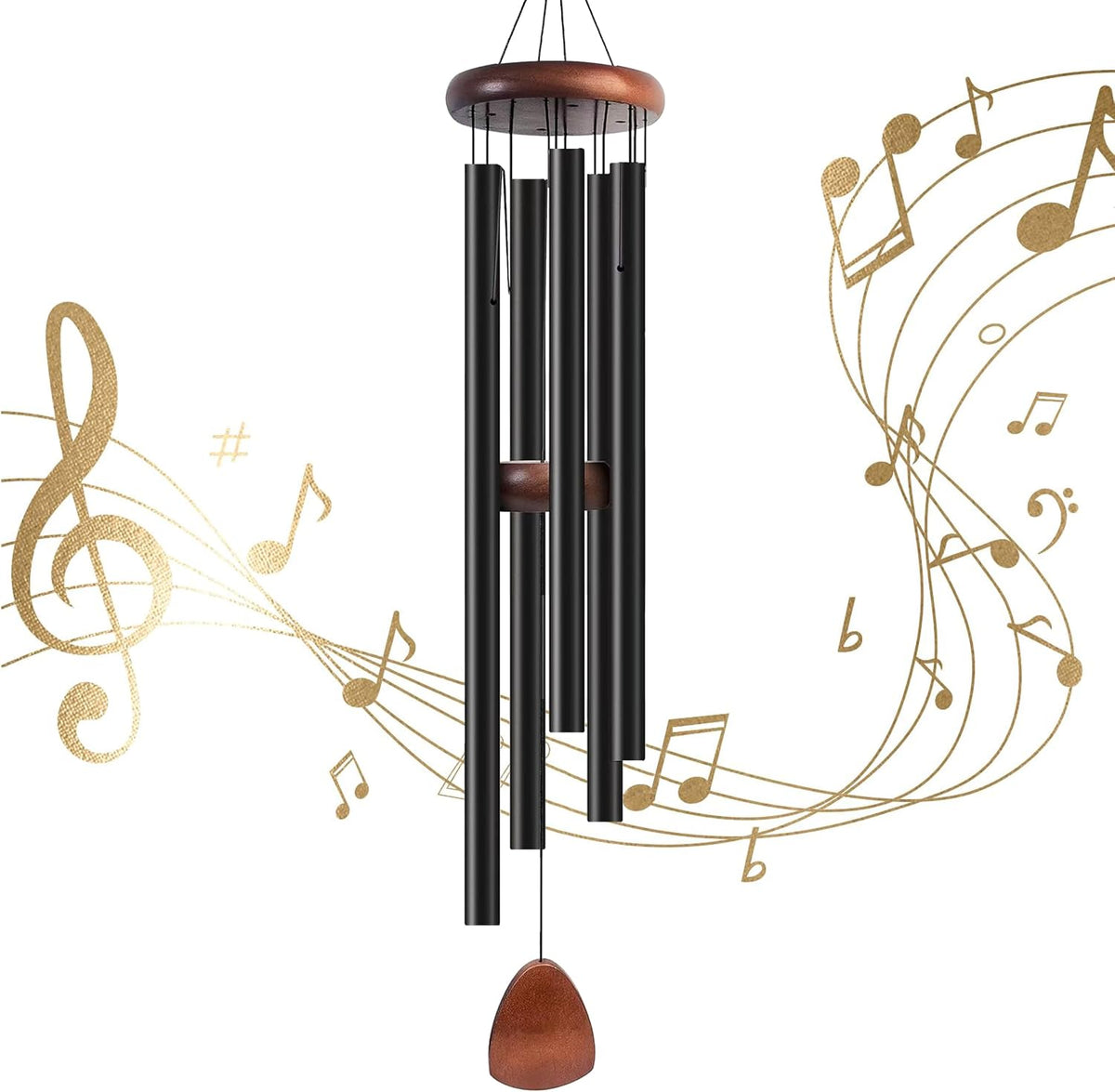 60 in Wind Chimes for Outside Deep Tone, Large Wind Chimes 6 Aluminum Tubes
