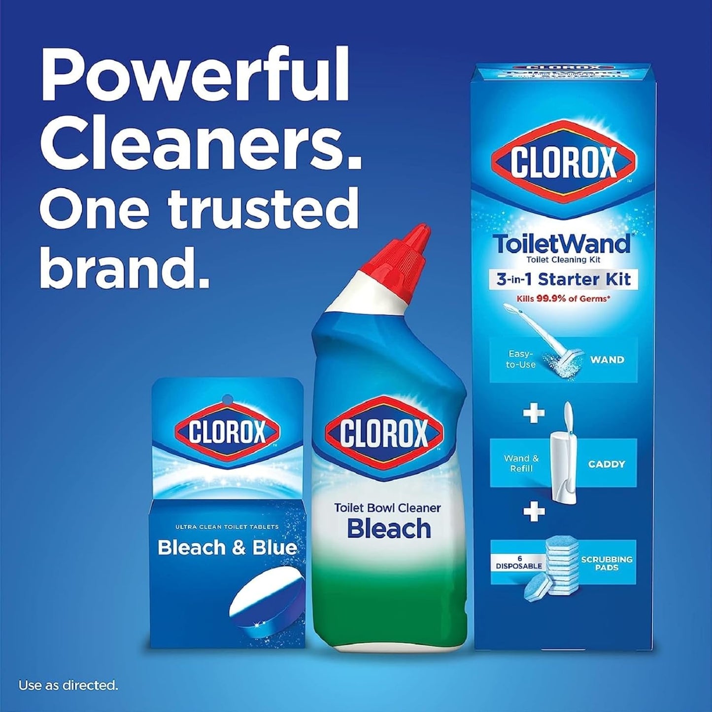Clorox ToiletWand Toilet Cleaning Refills, Spring Cleaning Essential, Disinfecting Scrubbing Pads, Rainforest Rush, 30 Count