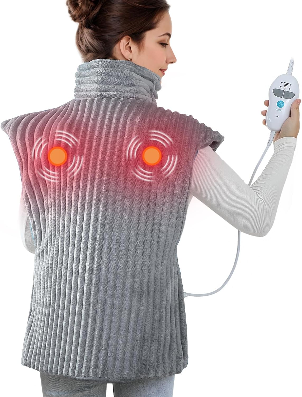 Vibrating Heating Pad for Neck and Shoulders and Back, 24"x35",Teal