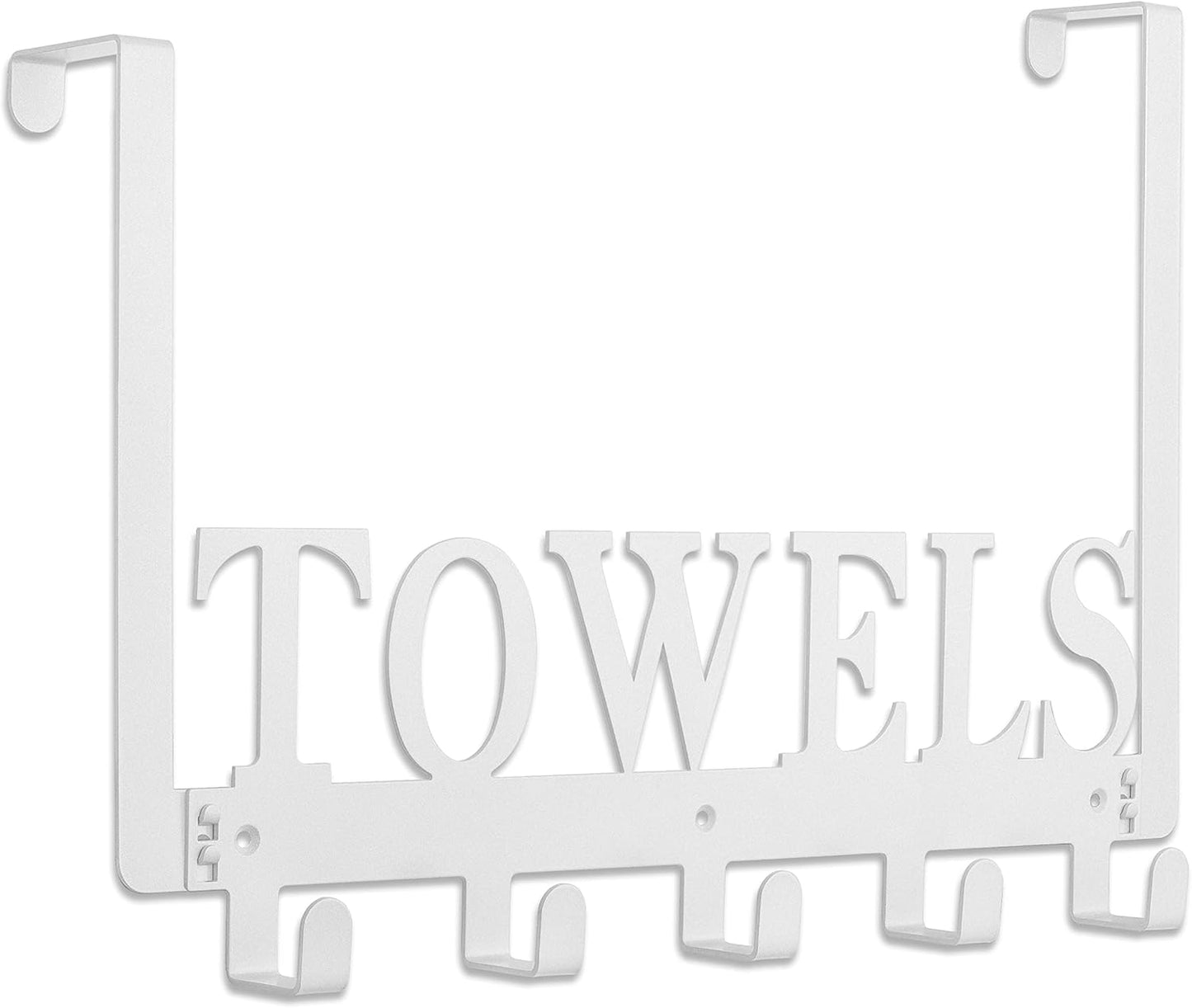 Kuhome Over The Door Hooks, Towel Holder for Bathroom, Door Mount Towel Rack Towel Hooks for Bedroom Beach Towels Bathrobe Wall Mount Hang on The Door Cabinet Cupboard Metal Sandblasted (Black)