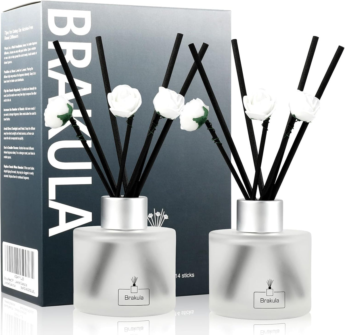 Brakula 2 Pack Reed Diffuser Set, Lavender Eucalyptus Scent, 6.76 fl oz