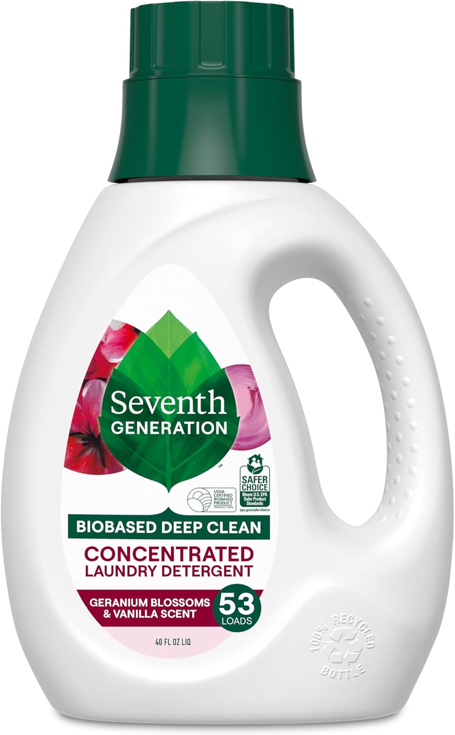 Seventh Generation Concentrated Laundry Detergent, Stain Fighting Formula, Fresh Lavender scent, 40 oz (53 Loads)
