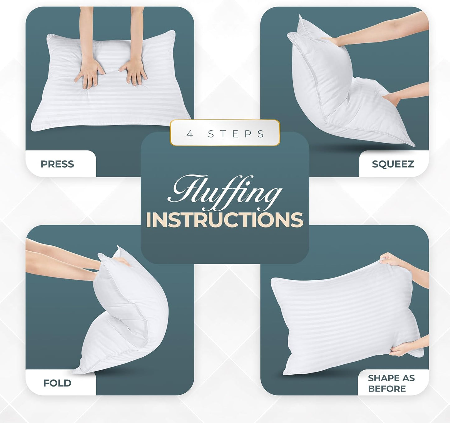 Utopia Bedding Bed Pillows for Sleeping Queen Size (White), Set of 2, Down Alternative Pillow for Sleeping, Cooling Hotel Quality Pillow Set for Back, Stomach or Side Sleepers