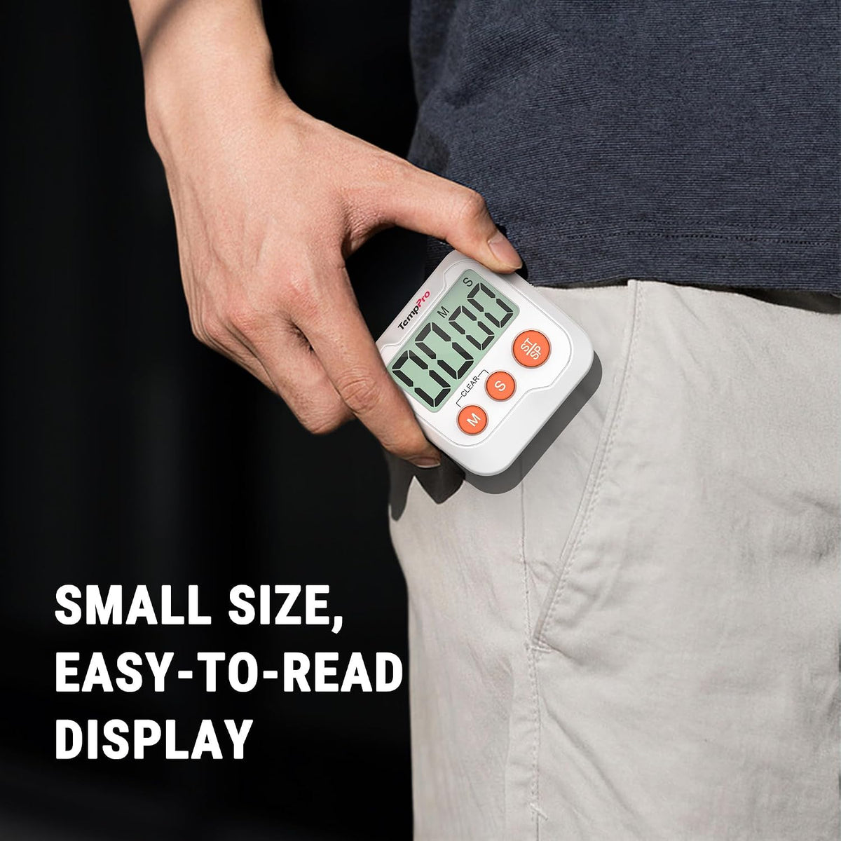 TempPro TM03 Digital Timer with 2 Alarm Volume & Strong Magnetic Back