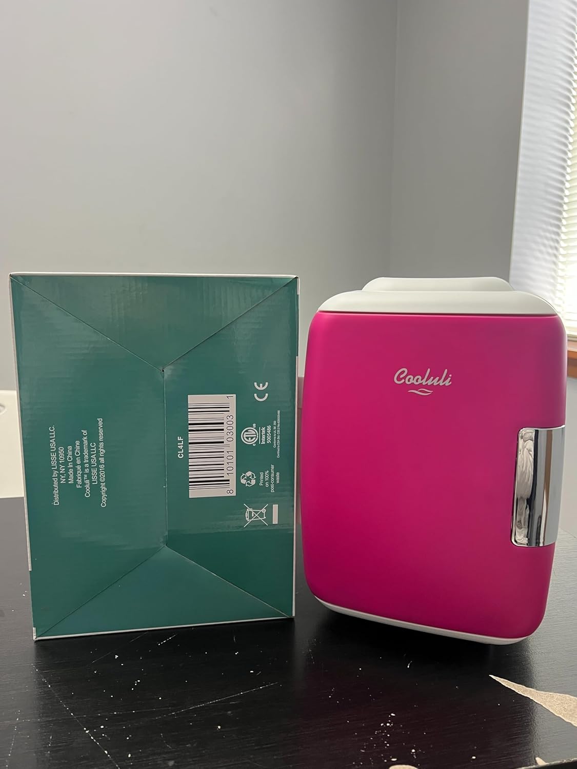 Cooluli Skincare Mini Fridge for Bedroom - Car, Office Desk & Dorm Room - Portable 4L/6 Can Electric Plug In Cooler & Warmer for Food, Drinks, Beauty & Makeup, 12v AC/DC & Exclusive USB, Fuchsia