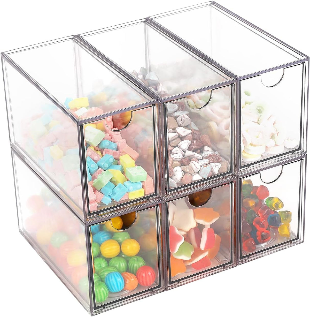 Makeup Drawer Organizer, Desk Drawer Organizer With 4 Drawers, 3 Different Sizes, Suitable For Office Desk, Bathroom, Bedroom, Jewelry, Stationery, Handicraft Storage And Organization, clear
