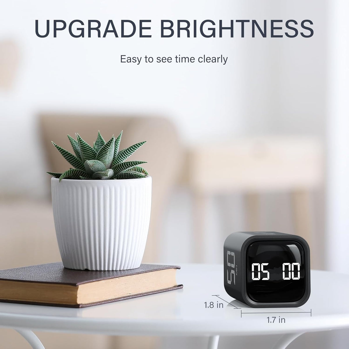 Rotating Productivity Timers 5/25/10/50, Desk Flip Timer for ADHD, 2 Black