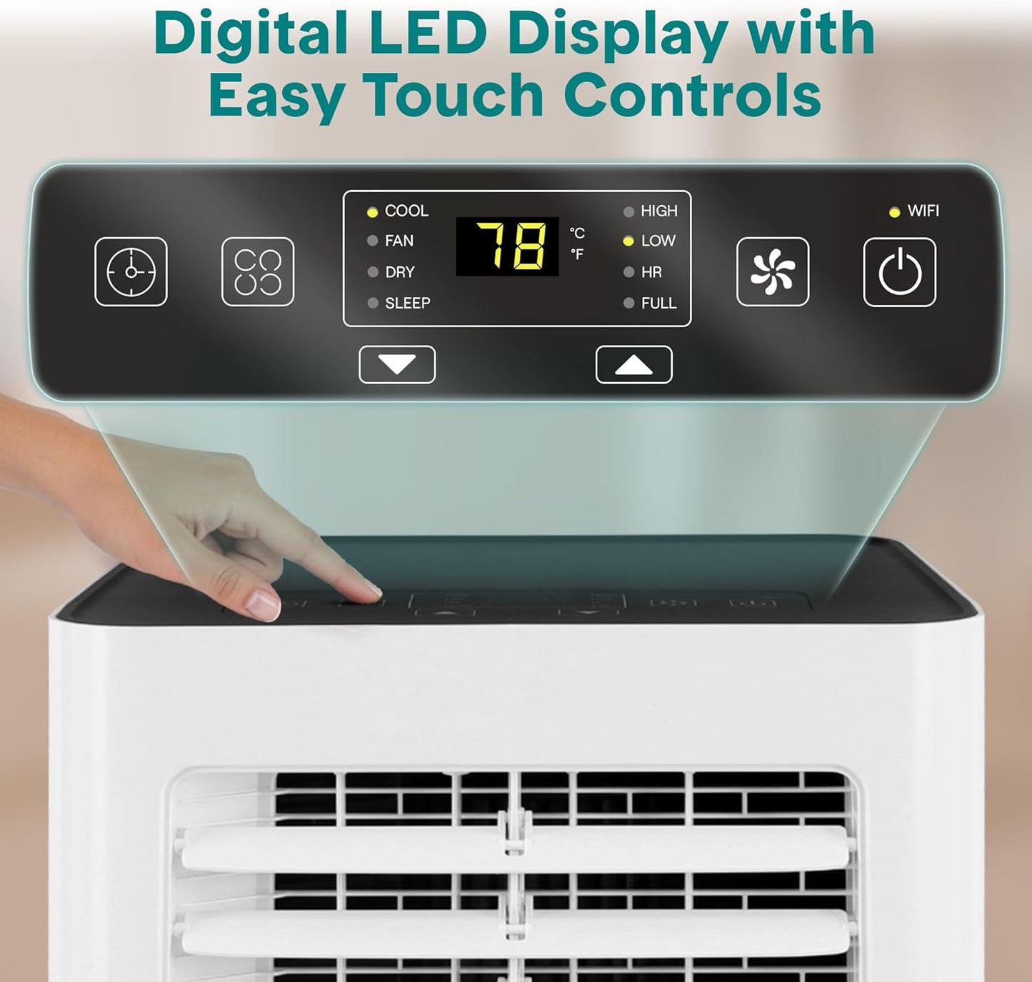 SereneLife Small Air Conditioner Portable 8,000 BTU with Built-in Dehumidifier - Portable AC unit for rooms up to 350 sq ft - WiFi app + Remote Control, Window Mount Exhaust Kit