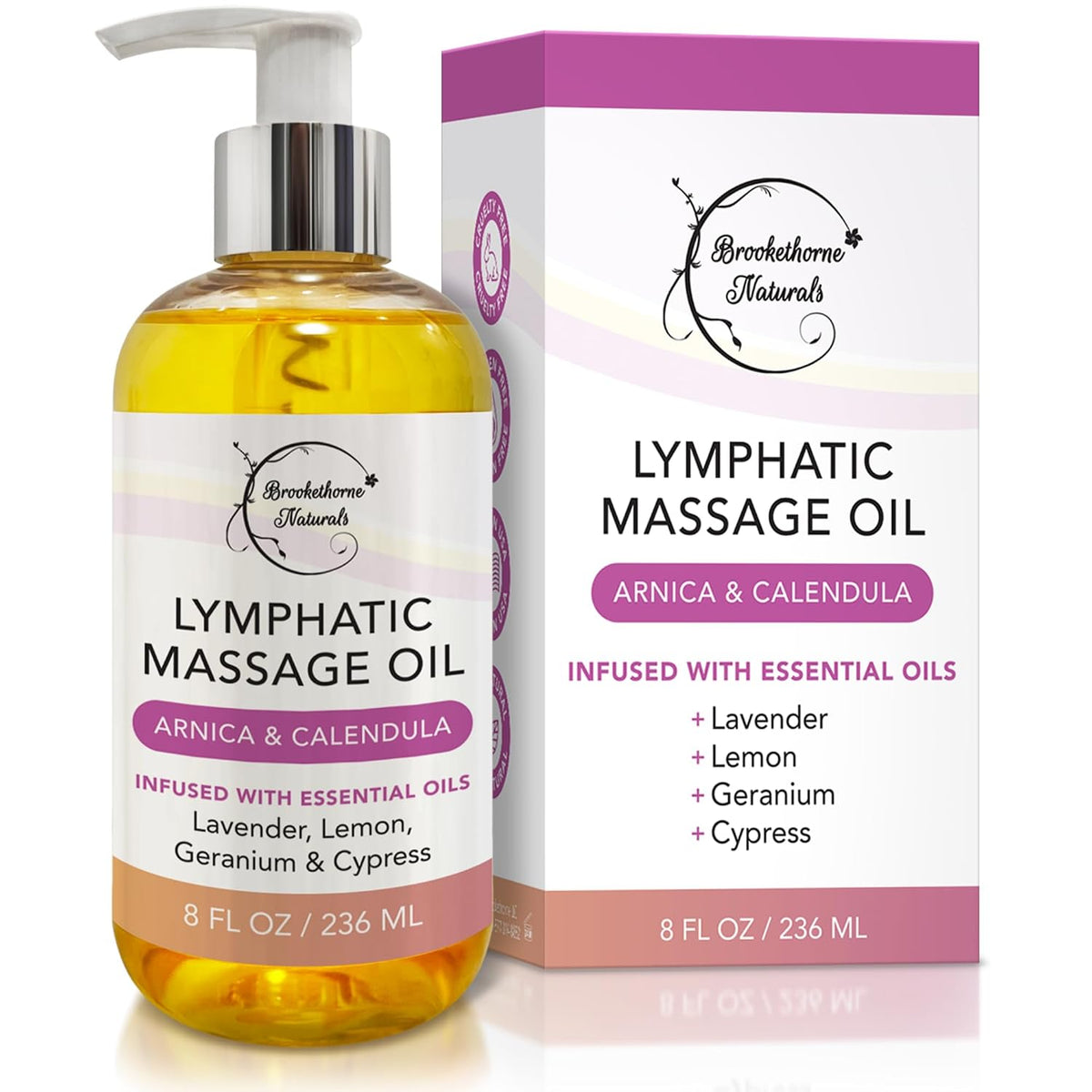 Lymphatic Massage Oil for Massage Therapy | with Arnica, Lemon & Ginger