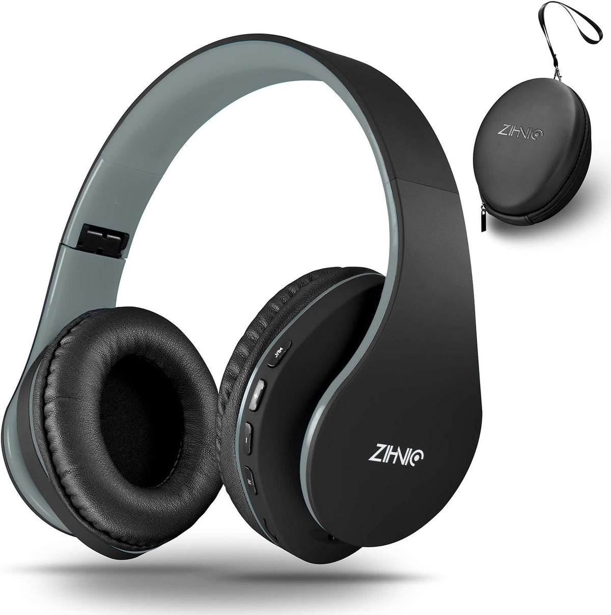 ZIHNIC Bluetooth Headphones Over-Ear, Black/Blue
