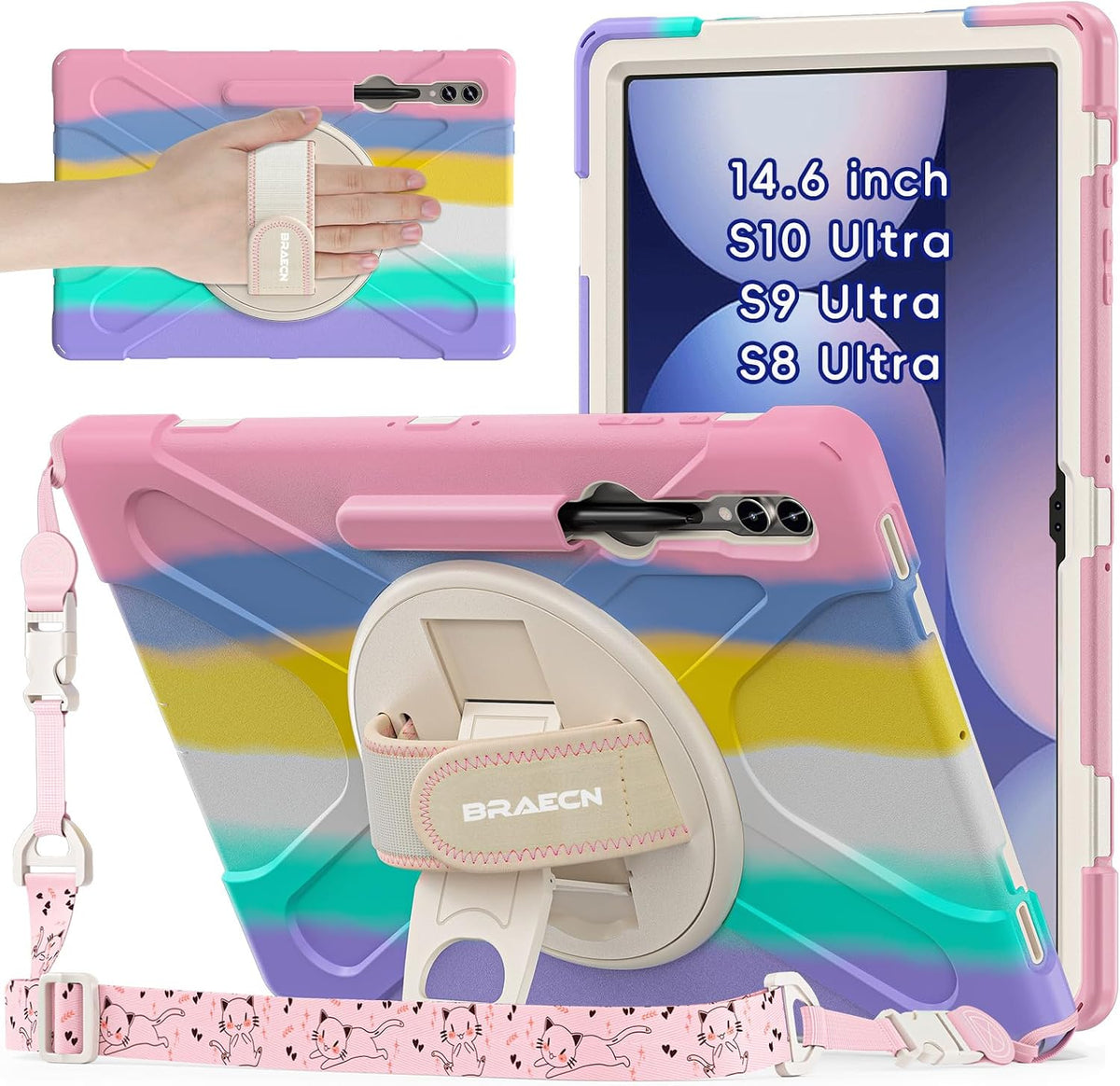 Case for Samsung Tab S10+ Plus/S9 Plus/S9 FE+/S8 Plus/S7 Plus/S7 FE 12.4"