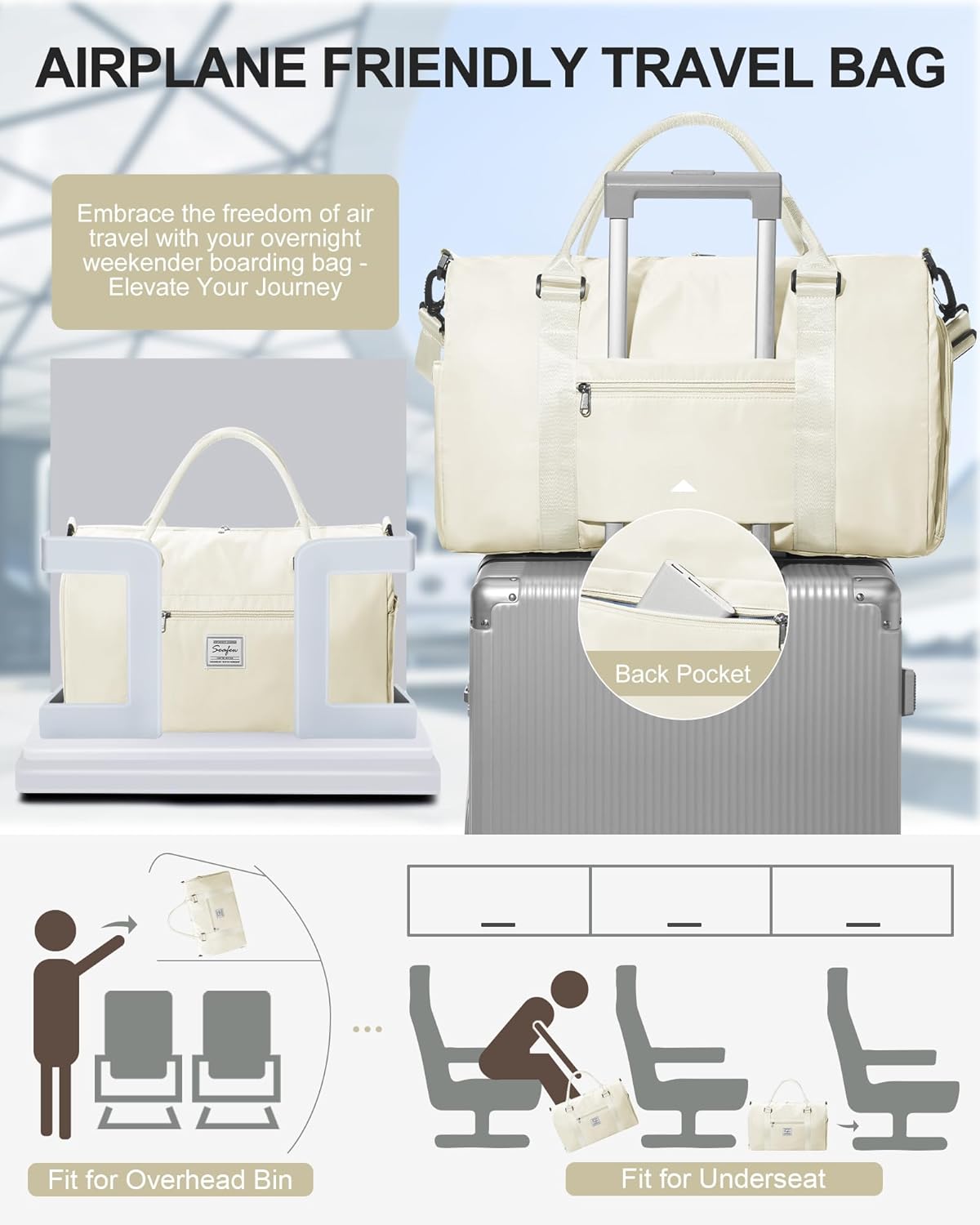 Gym Bag Womens Mens with Shoes Compartment and Wet Pocket Travel Duffel Bag for Women for Plane Sport Gym Tote Bags Swimming Yoga Small Waterproof Weekend Overnight Carry on Bag Hospital Holdalls