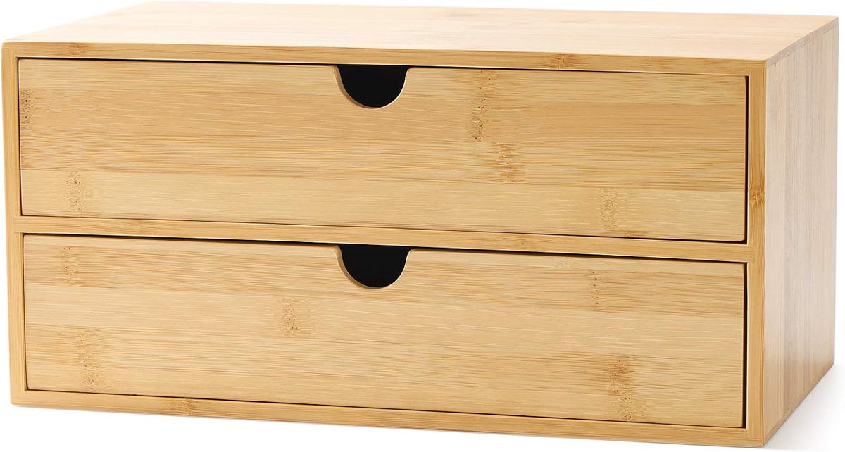 Bamboo Desk Drawer Organizer, Desktop Organizer with Drawers(3 Drawers)