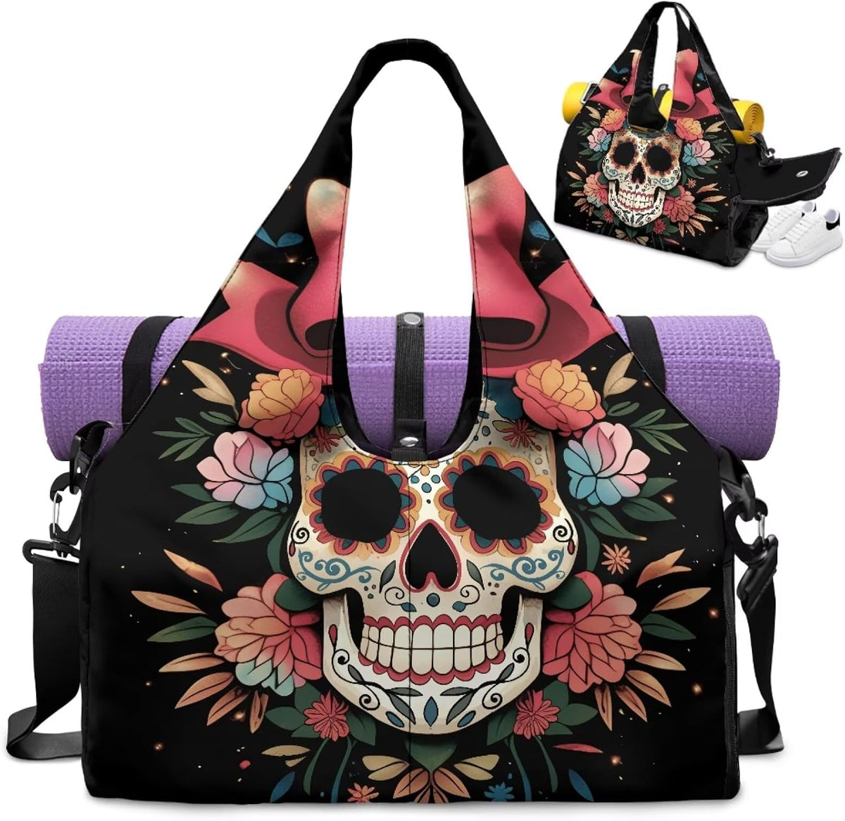 Yoga Mat Bag for Men Women Canvas Yoga Mat Carrier Take In Out Mat Easily for Beach Swim Bags Pool Sports Gym