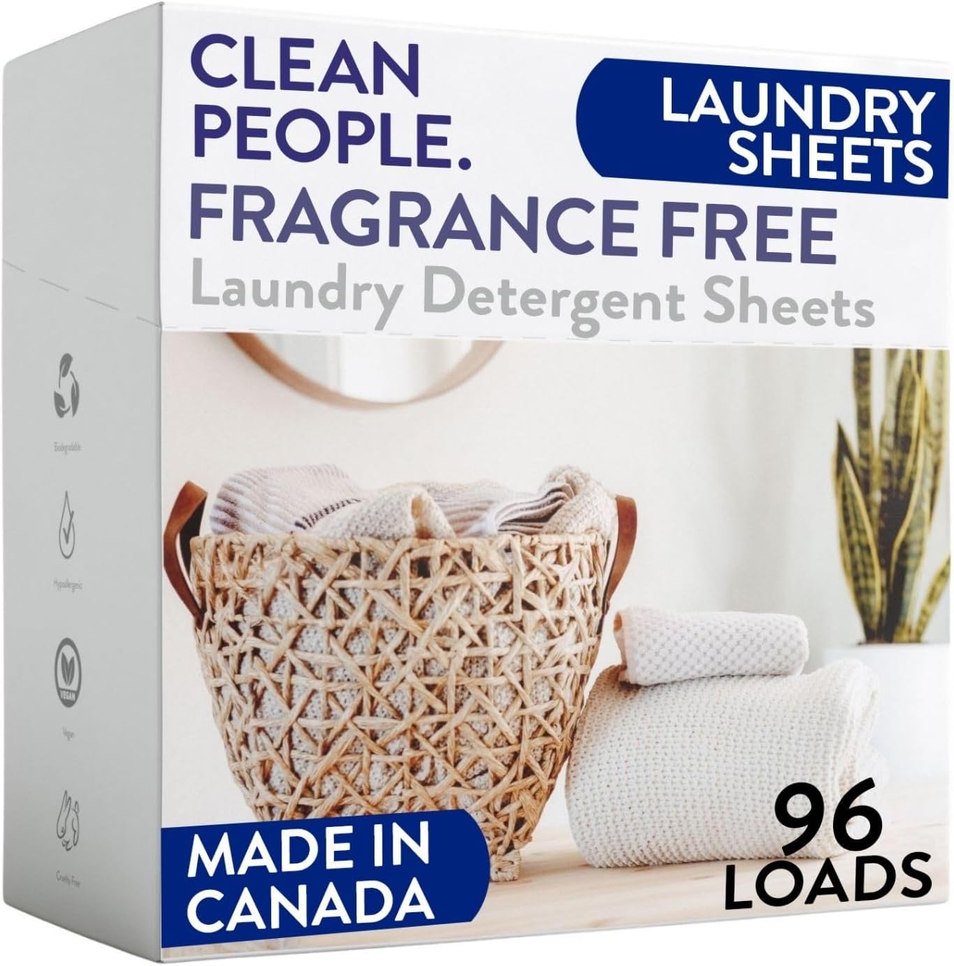 The Clean People Laundry Detergent Sheets - Laundry Soap - Ultra Concentrated, Recyclable Packaging, Stain Fighting - Fresh Scent, 32 Pack