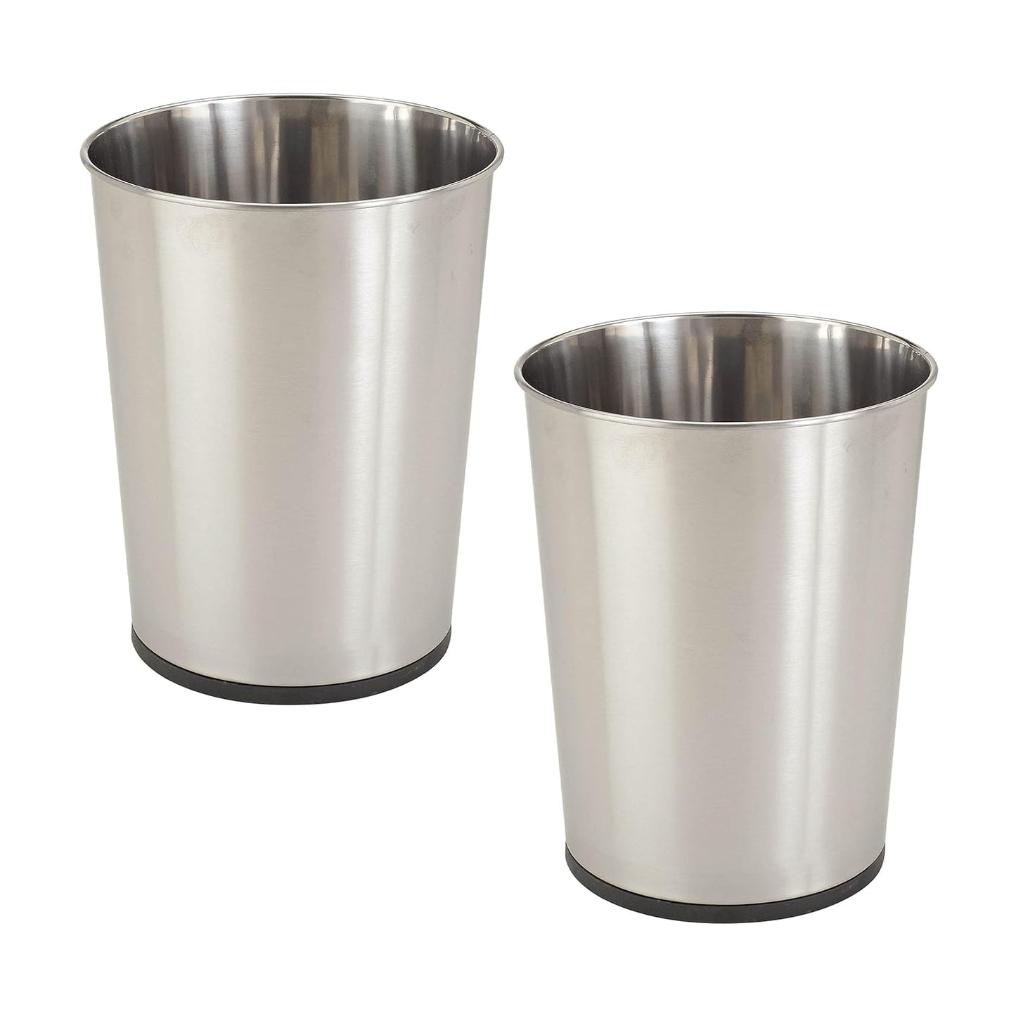 Bath Bliss 5 Liter Small Wastebasket, Stainless Steel | Compact Round Open Top Trash Can | Durable Bathroom Bedroom Dorm Office Garbage Bin | Stylish Space-Saving Waste Disposal Container