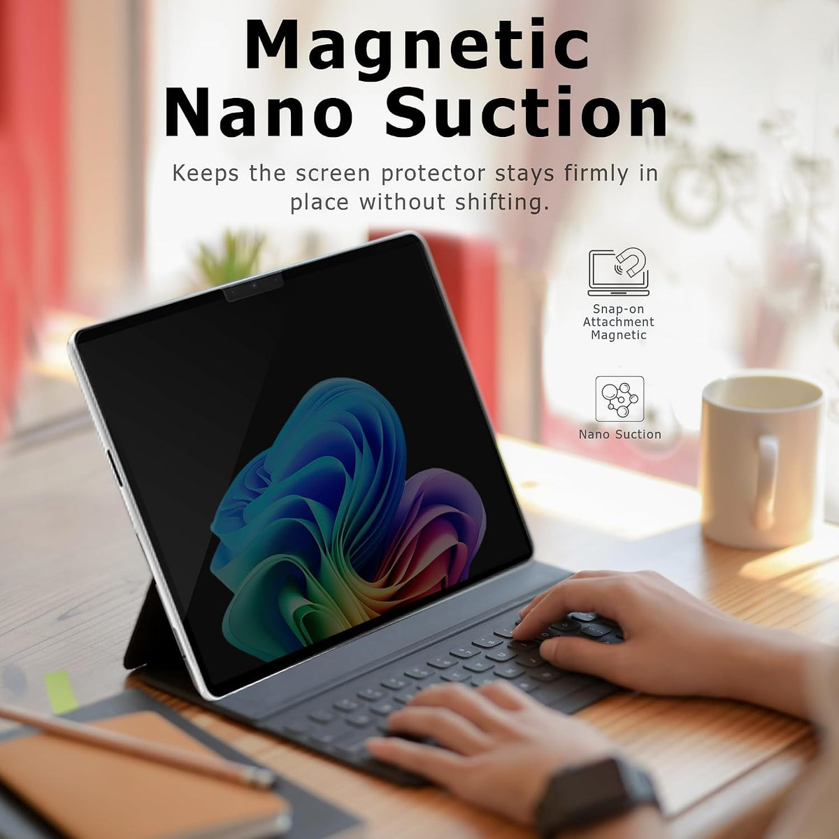 Megoo Privacy Screen Protector for Surface Go 4/3/2/1 10.5 Inch, Anti-Spy, Anti-Glare, Blue Light & UV Blocking, Magnetic Nano Technology, Removable Design
