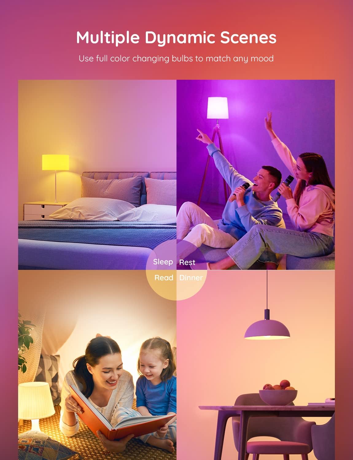 Govee LED Smart Light Bulbs, 1000LM Color Changing Light Bulb, Wi-Fi & Bluetooth, Work with Alexa and Google Assistant, Dimmable RGBWW A19 75W Equivalent Smart Bulbs for Bedroom, Living Room, 2 Pack