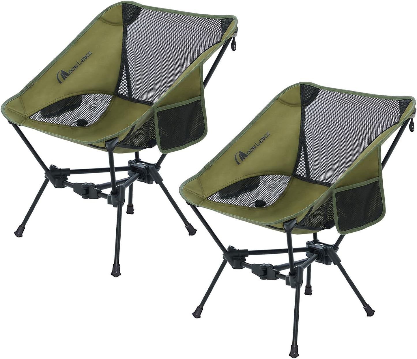 MOON LENCE Portable Camping Chair Backpacking Chair - The 4th Generation Ultralight Folding Chair - Compact, Lightweight Foldable Chairs for Hiking Mountaineering, Beach (Black-1Pack (Glod-Logo))