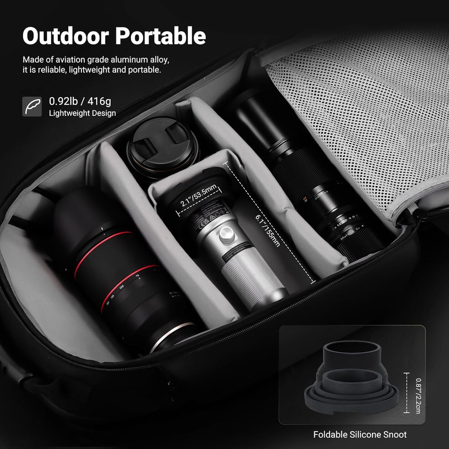 NEEWER Basics RGB Photography Flashlight,4 Colors/20 GOBO Filters/CRI95+/7500mAh,10W 6300K Portable LED Video Spotlight Patterned Ambient Aluminum Sunset Light for Recording Studio Lighting, USB, FL10